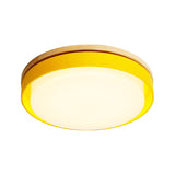 Nordic Macaron Metal Led Ceiling Flushmount - Blue/White/Yellow Acrylic Shade 12/18.5 Wide Yellow /