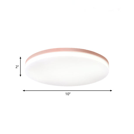 10/15/19 W Macaron Metal Flush Ceiling Lamp In Green Pink White Or Yellow - Indoor Lighting