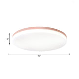 10’/15’/19’ W Macaron Metal Flush Ceiling Lamp In Green Pink White Or Yellow - Indoor Lighting