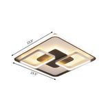 Modern Black And White Geometric Led Flushmount Living Room Light - Warm/White Multiple Sizes
