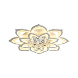 Contemporary Led Acrylic Flushmount Ceiling Light With Crystal Drop In Warm/White - 27/31.5 W