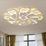 Loving-Heart Led Flush Light In Warm/White - Contemporary Acrylic Design 27/31.5 Wide