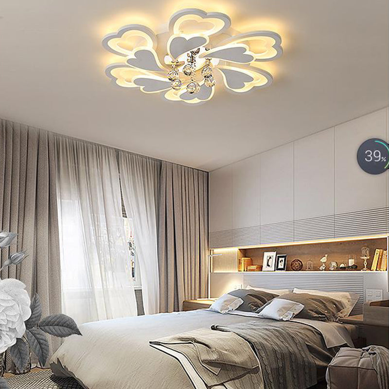 Loving-Heart Led Flush Light In Warm/White - Contemporary Acrylic Design 27/31.5 Wide