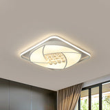 Modern Flushmount Led Light With Acrylic And Crystal Accents - Available In 16.5 20.5 Widths Warm Or