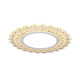 Modern Led White Flush Light With Peacock Tail Design 14/19.5 Diameter