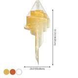 Sleek Spiral Tassel Chandelier - Modern Metal 4-Light Ceiling Light For Hall