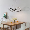 Sleek Metal Chandelier Pendant Light For Modern Living Rooms Black / 19.5’ White