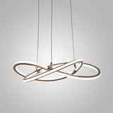 Modern Metal Strip Chandelier Pendant Light With Hanging Cord For Restaurants Gold / 39.5