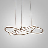 Modern Metal Strip Chandelier Pendant Light With Hanging Cord For Restaurants Gold / 47.5
