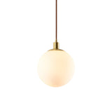 Contemporary Gold Pendant Light Fixture - Glass Spherical Hanging For Bedroom White / 10