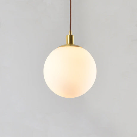 Contemporary Gold Pendant Light Fixture - Glass Spherical Hanging For Bedroom