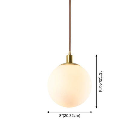 Contemporary Gold Pendant Light Fixture - Glass Spherical Hanging For Bedroom