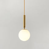 Contemporary Glass Pendant Light - Spherical Design For Lounge Gold / Milk White