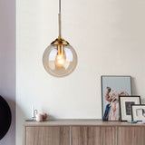 Modern Minimalist Glass Sphere Pendant Light Fixture For Indoor Ceiling