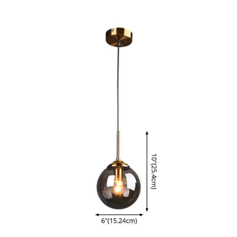 Modern Minimalist Glass Sphere Pendant Light Fixture For Indoor Ceiling