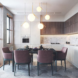 Mid Century Modern Glass Pendant Light Fixture - Stylish & Serene Bedroom Illumination