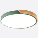 Nordic Led Flush Mount Bedroom Ceiling Light With Acrylic Shade Green / White