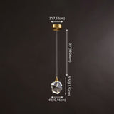 Golden Modern Stone Hanging Ceiling Light With Crystal Led: A Striking Bedroom Suspension Lighting