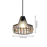 Modern Crystal Pendant Light With Black Metal Frame - Ideal For Dining Room Ceiling