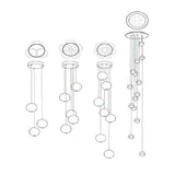 Modern Nordic Led Clear Bubble Glass Mini Pendant Light - Round Stair Hanging Lamp