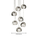Modern Nordic Led Clear Bubble Glass Mini Pendant Light - Round Stair Hanging Lamp