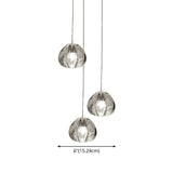 Modern Nordic Led Clear Bubble Glass Mini Pendant Light - Round Stair Hanging Lamp