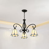 Tiffany Stained Glass Chandelier Light With 12 Adjustable Chains - Perfect For Living Room Ceiling