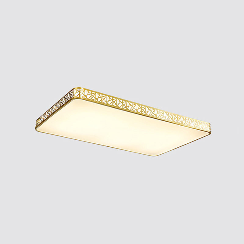 Minimalist Brass Ceiling Light With Geometric Design And Led Flushmount / 35.5 Square Plate