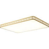 Minimalist Brass Ceiling Light With Geometric Design And Led Flushmount