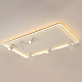 Modern Led Flush Mount Spotlight For Living Room Ceiling - Acrylic Rectangular Design White /