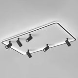 Modern Led Flush Mount Spotlight For Living Room Ceiling - Acrylic Rectangular Design Black /