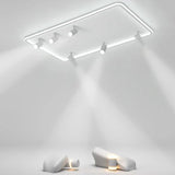 Modern Led Flush Mount Spotlight For Living Room Ceiling - Acrylic Rectangular Design