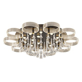 Modern Black-Gold Led Ceiling Light With Flower Design - Acrylic Round Semi Mount