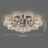 Modern Black-Gold Led Ceiling Light With Flower Design - Acrylic Round Semi Mount