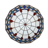 Mediterranean Jeweled Round Ceiling Light - Handcrafted Glass Fixture For Bedroom Blue / 12