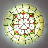 Stained Glass Tiffany - Style Ceiling Light In Multicolored Bowl Design For Bedroom Green / 12’
