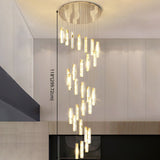 Modern Crystal Drop Pendant Light For Stairway - Multiple Rectangles