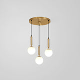 Minimalist Globe Pendant Light - Modern Metal Hanging Lamp For Living Room 3 / Brass