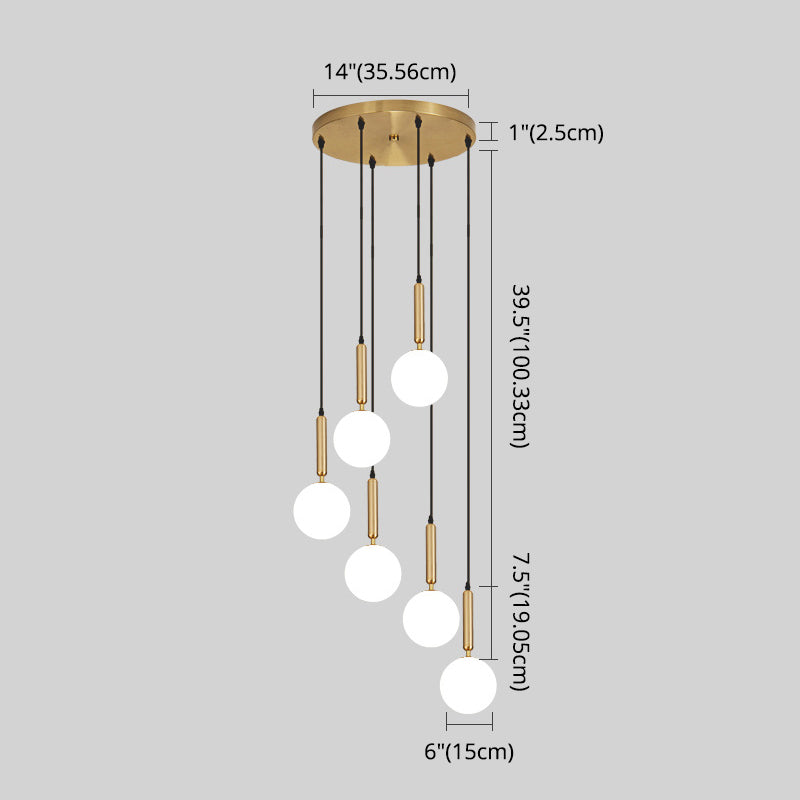 Minimalist Globe Pendant Light - Modern Metal Hanging Lamp For Living Room