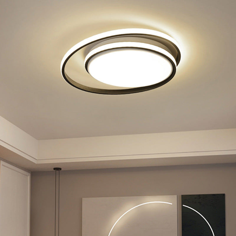 Led Flush Mount Ceiling Lamp: Intersecting Circles Shape Modern Simplicity Acrylic Cover – Ideal