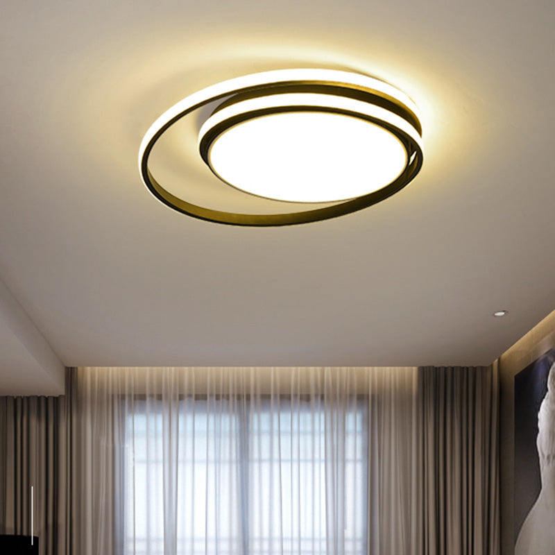 Led Flush Mount Ceiling Lamp: Intersecting Circles Shape Modern Simplicity Acrylic Cover Ideal For