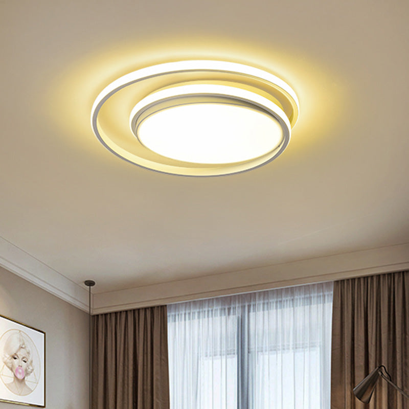 Led Flush Mount Ceiling Lamp: Intersecting Circles Shape Modern Simplicity Acrylic Cover Ideal For