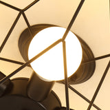 Industrial Style Ceiling Light: 5-Bulb Flush Mount Fixture With Iron Frame Lampshade - Dining Room