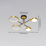Modernist Metal Ring Chandelier Pendant Light With Hanging Cord - Perfect For Living Room