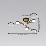 Modernist Metal Ring Chandelier Pendant Light With Hanging Cord - Perfect For Living Room