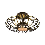 Industrial Style Metal Ceiling Light Fixture - Fan Shaped Semi-Flush Mount With 3/5 Heads