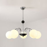 Modern White Glass Globe Chandelier For Bedroom Lighting 5 / Silver