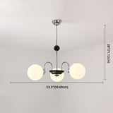 Modern White Glass Globe Chandelier For Bedroom Lighting