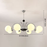 Modern White Glass Globe Chandelier For Bedroom Lighting