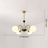Modern White Glass Globe Chandelier For Bedroom Lighting